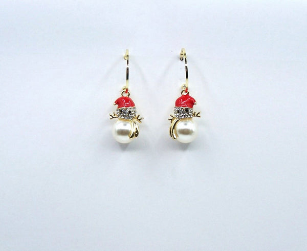 Snowman Earrings on a Post Hoop #DE0104