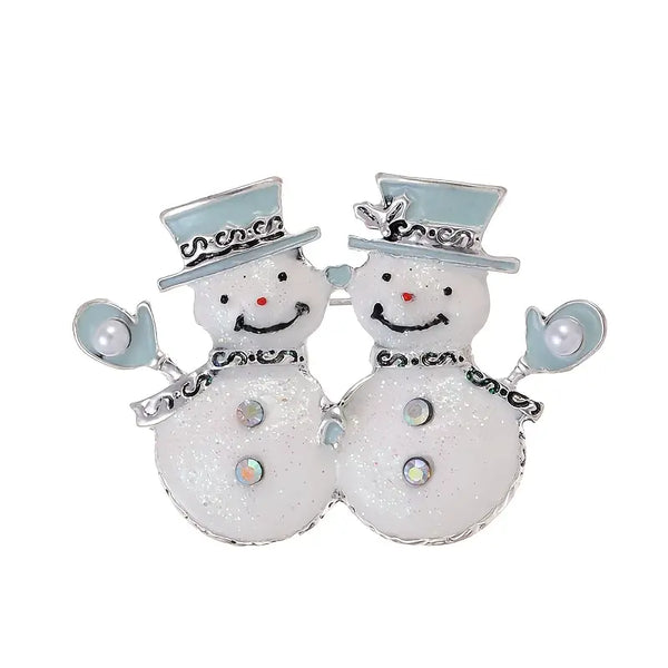 Twin Snowman Brooch #DP-0138