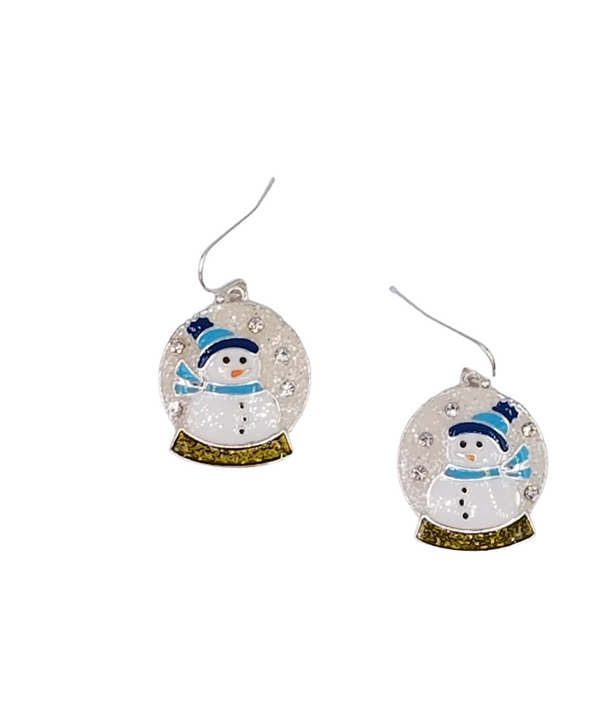 Snow-Globe Snowman Earrings  #DE0108