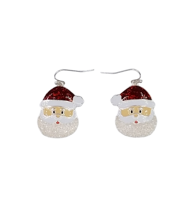 Santa Face Earrings- DE-0174
