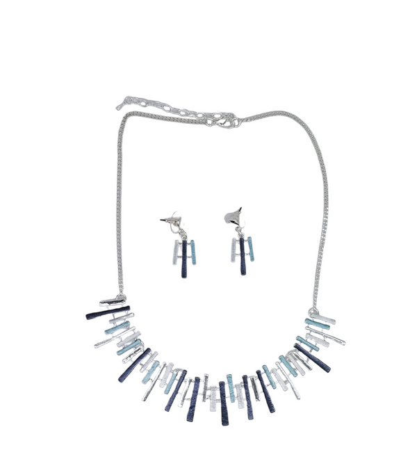 Mulit Shaped Bar Necklace & Earring Set  #DNE0204