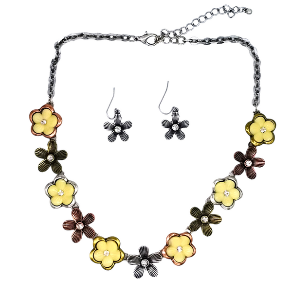 Antique Tri-Tone Flower Set  #DNE-0225