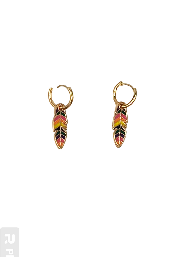 Multi Color Two Style Leaf Earrings  #DE097