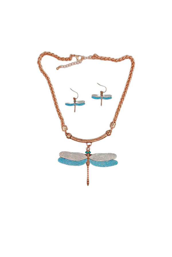 Dragonfly Necklace and Earring Set  #DNE- 0209