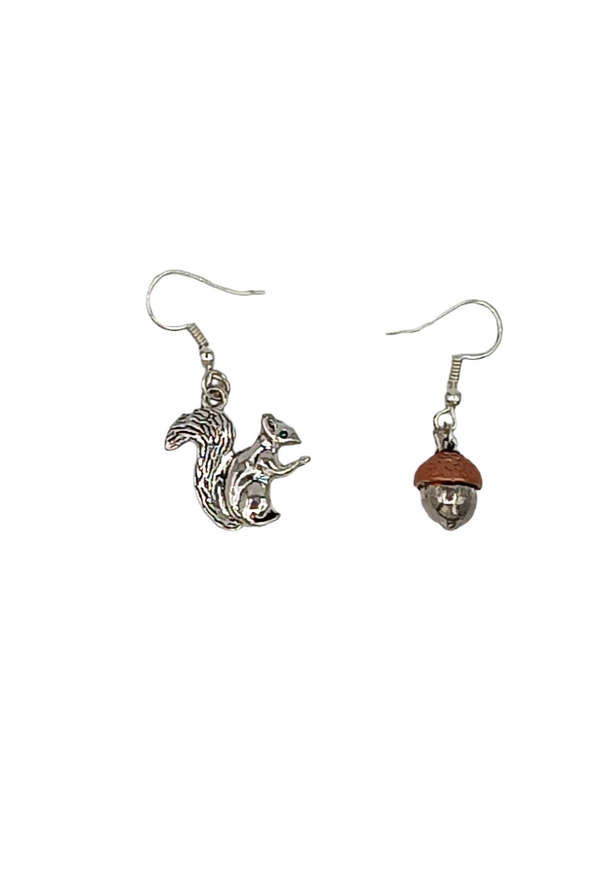 Squirrel and Acorn Earrings  #DE083