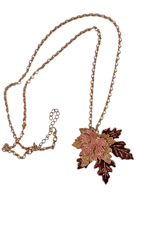 Stunning Three Maple Leaf Necklace  #DN0211