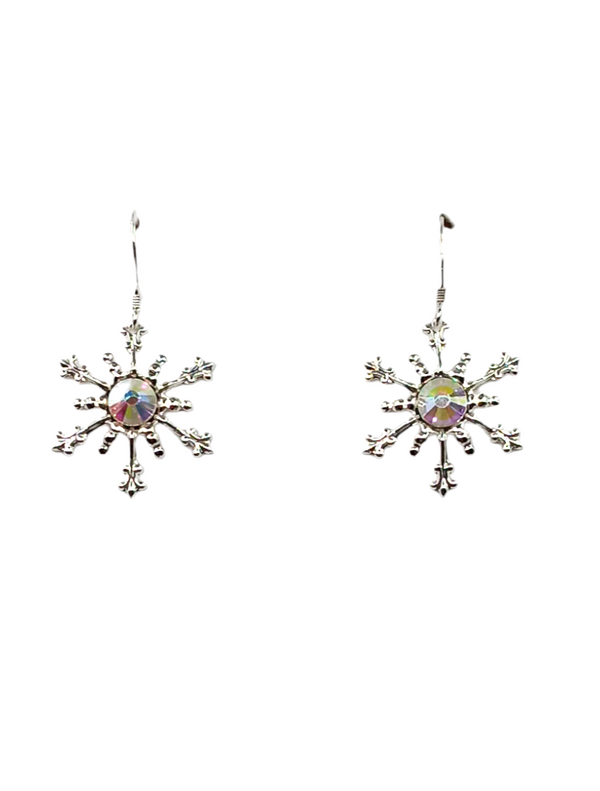 Sterling Silver Snowflake Earrings  #DE0116