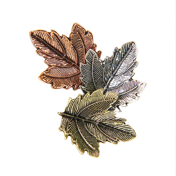 Maple Leaf Pin-Brooch in Tri-Tone Colors  #DP0126