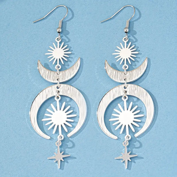 Sun, Moon and Star Earrings #DE0169