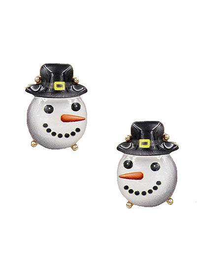 Snowman Face Earrings  #DE-0140