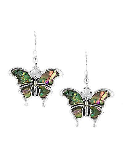 Butterfly Earrings with Inlaid Abalone shell   #DE065