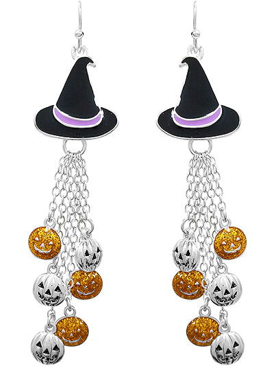 Witch Hat with Dangling Pumpkins  #DE-0142