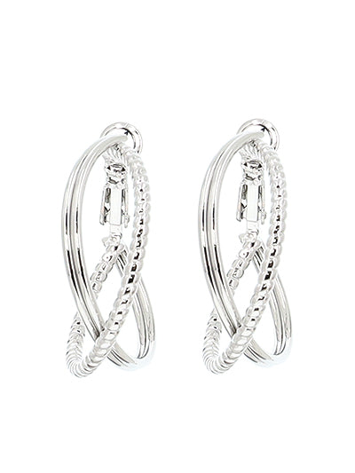 Double Layered Round Hoop Earrings  #DE-0127