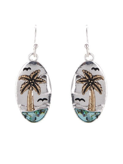 Tropical Palm Tree Earrings #081