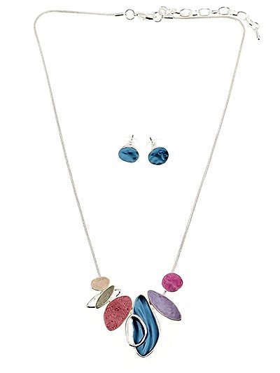 Multi Color Necklace and Earring Set #DNE- 0205