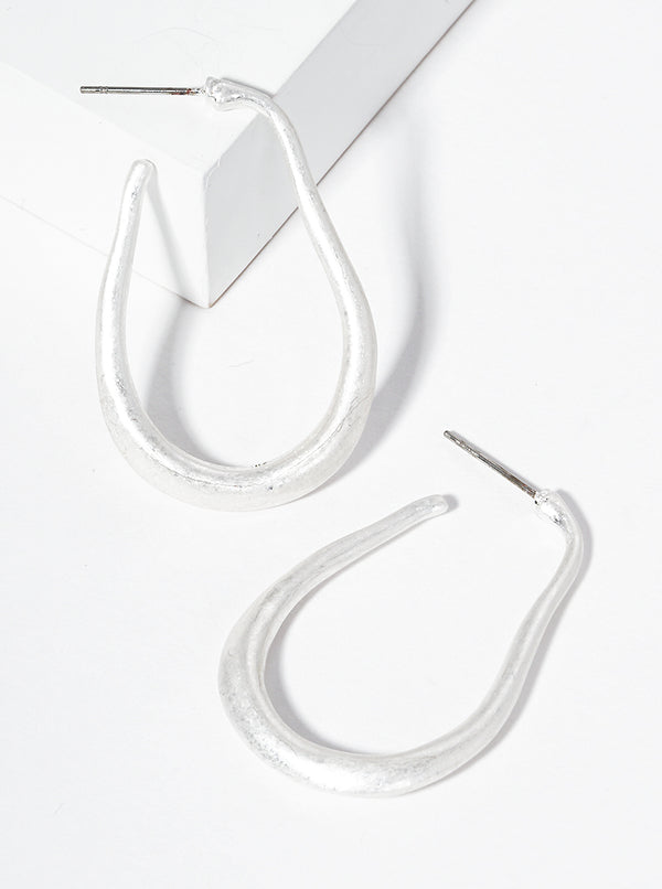 Mat Silver 40MM Hoop Earrings  #DE047