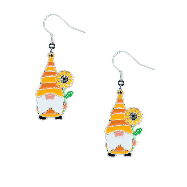 Gnome Earrings with Sunflower  DE-054